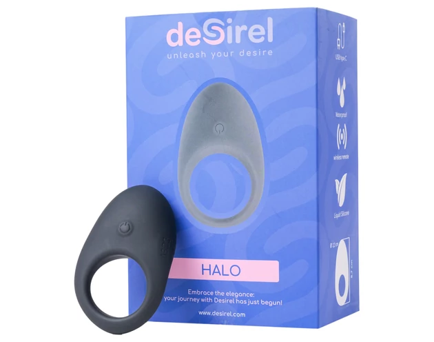 Desirel Halo - okos, vibrációs péniszgyűrű (fekete)