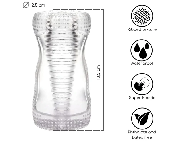 Desirel Vertigo - maszturbátor bordázott belsővel (átlátszó)