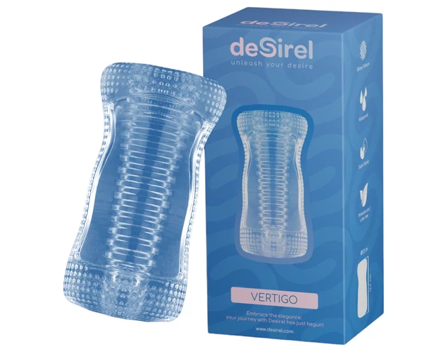 Desirel Vertigo - maszturbátor bordázott belsővel (átlátszó)