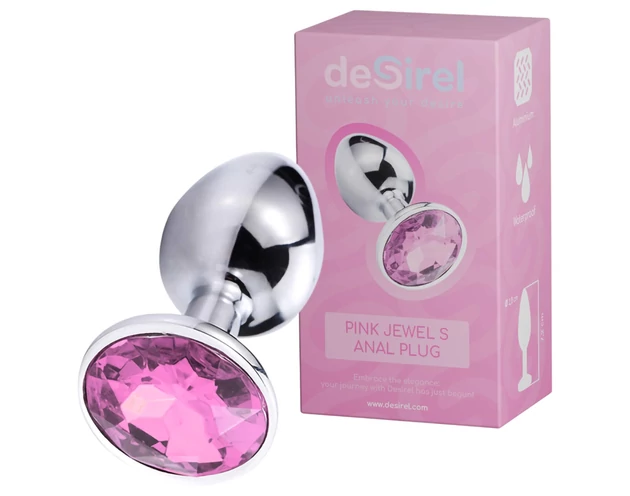 Desirel Pink Jewel S - anál plug (ezüst-pink)