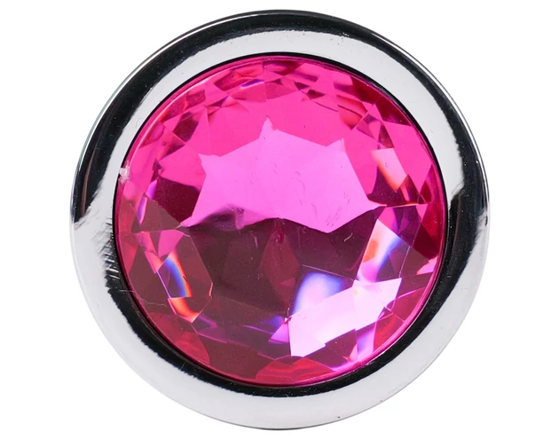 Desirel Pink Jewel M - anál plug (ezüst-pink)