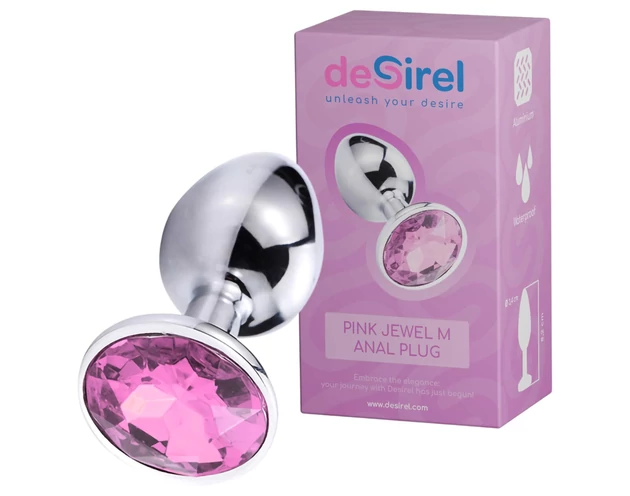 Desirel Pink Jewel M - anál plug (ezüst-pink)