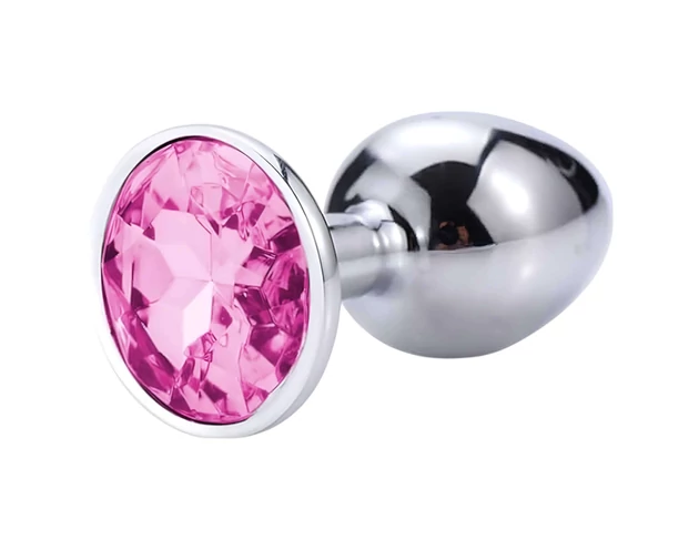 Desirel Pink Jewel L - anál plug (ezüst-pink)