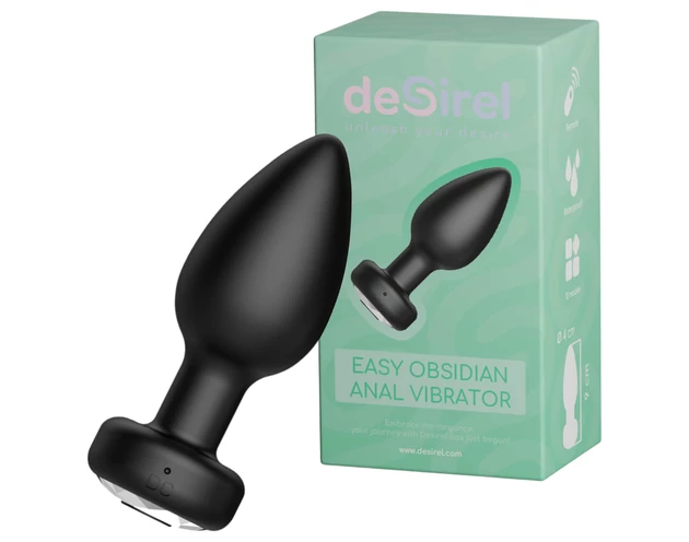 Desirel Easy Obsidian - akkus,rádiós anál vibrátor (fekete)