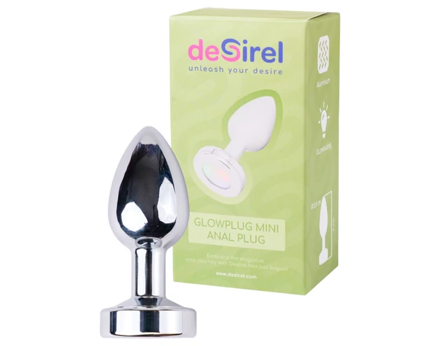 Desirel GlowPlug - világító anál plug - kicsi (ezüst)