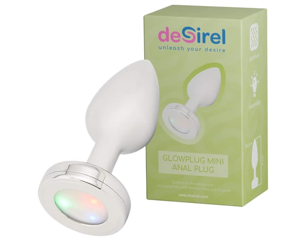 Desirel GlowPlug - világító anál plug - kicsi (ezüst)