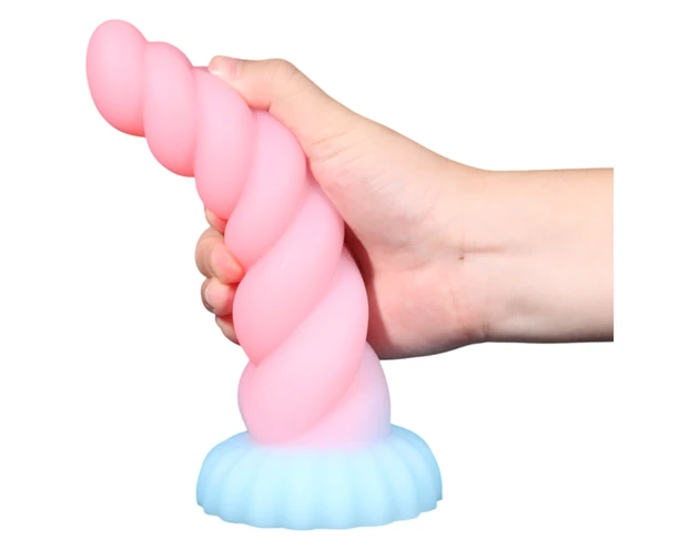 OgazR - világító unikornis dildó - 22cm (szivárvány)