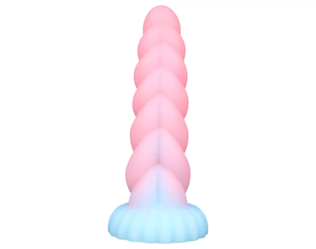 OgazR - világító unikornis dildó - 22cm (szivárvány)
