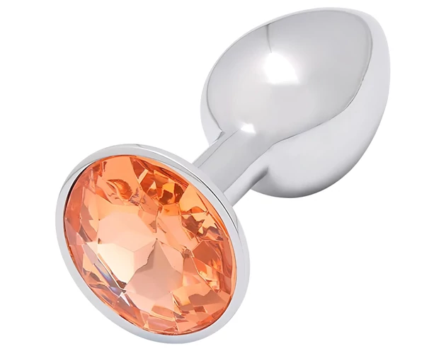 Sunfo - fém anál plug arany kővel (ezüst)