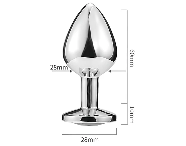 Sunfo - fém anál plug szív alakú arany kővel (ezüst)