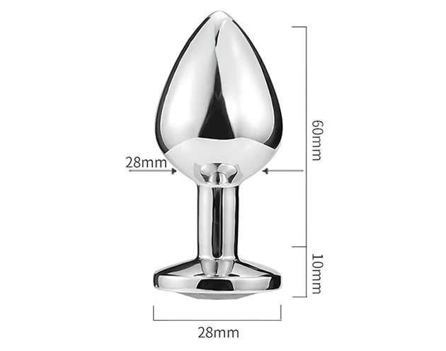 Sunfo - fém anál plug szív alakú sötétlila kővel (ezüst)