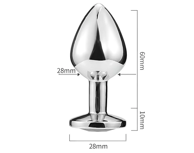 Sunfo - fém anál plug szív alakú lila kővel (ezüst)
