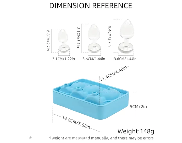 Anál plug jégkocka készítő (kék)