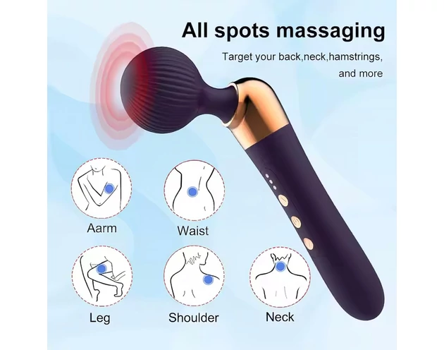 Hajlított, akkus masszírozó vibrátor (fekete)