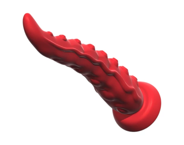 Monster Fuck - Tapadókorongos polipkar vibrátor távirányítóval (piros)