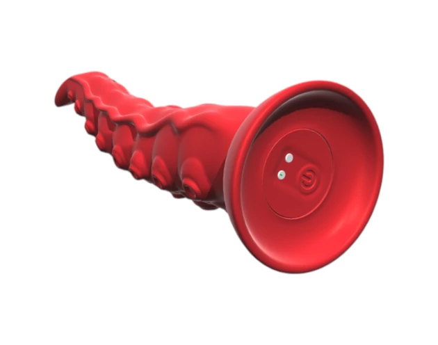 Monster Fuck - Tapadókorongos polipkar vibrátor távirányítóval (piros)