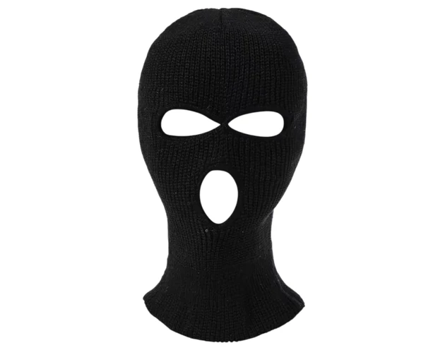 Balaclava - kötött szopóálarc 3 nyílással (fekete)