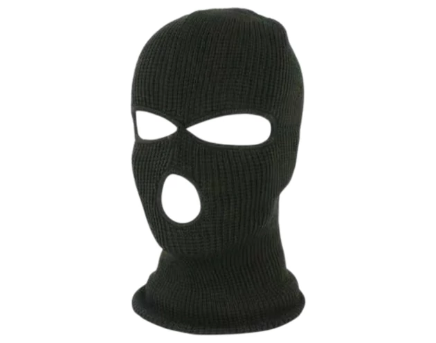 Balaclava - kötött szopóálarc 3 nyílással (fekete)