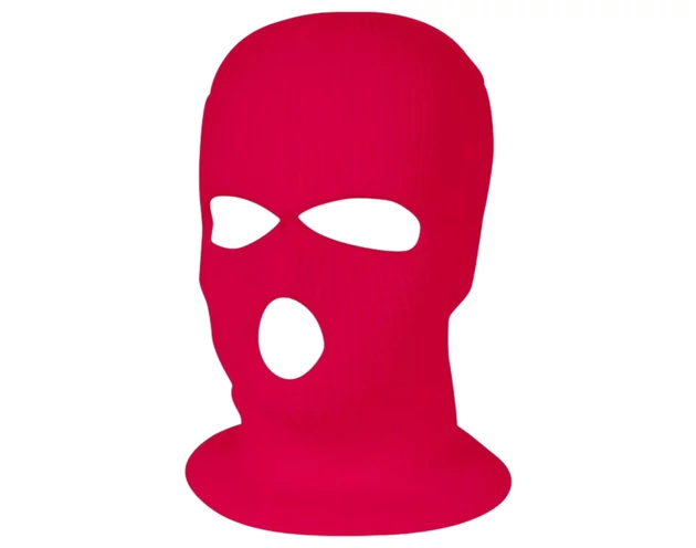 Balaclava - kötött szopóálarc 3 nyílással (sötét pink)