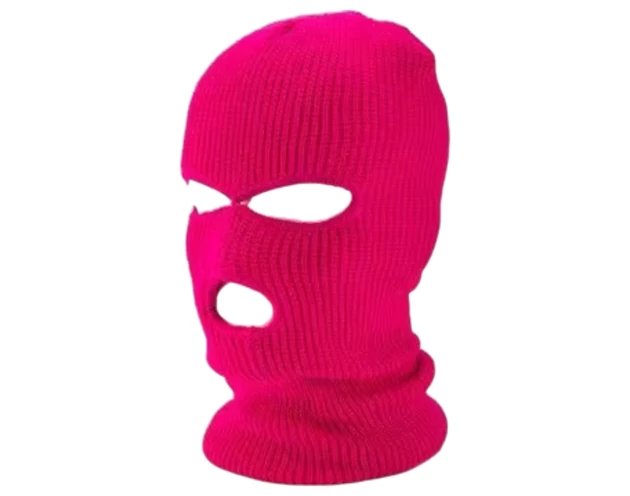 Balaclava - kötött szopóálarc 3 nyílással (sötét pink)