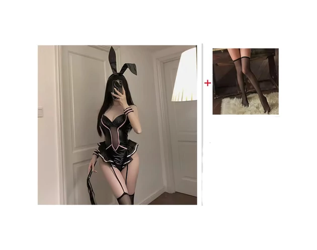 Nyuszi jelmez - fekete