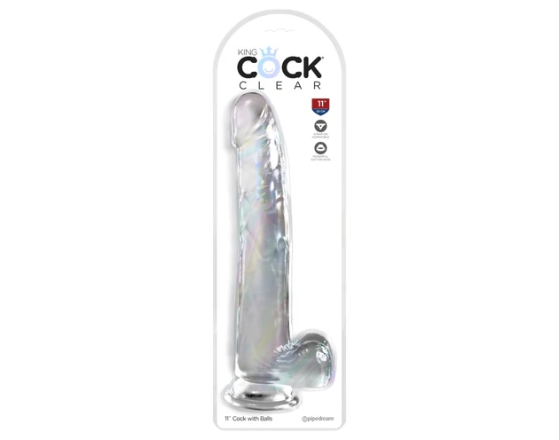 King Cock Clear 11 - herés dildó (átlátszó)