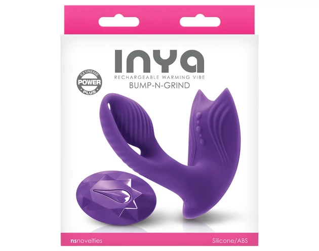 Inya Bump-N-Grind - rádiós, melegítő 2in1 csikló vibrátor (lila)