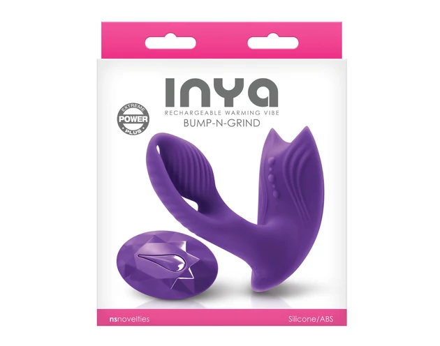 Inya Bump-N-Grind - rádiós, melegítő 2in1 csikló vibrátor (lila)
