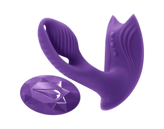 Inya Bump-N-Grind - rádiós, melegítő 2in1 csikló vibrátor (lila)