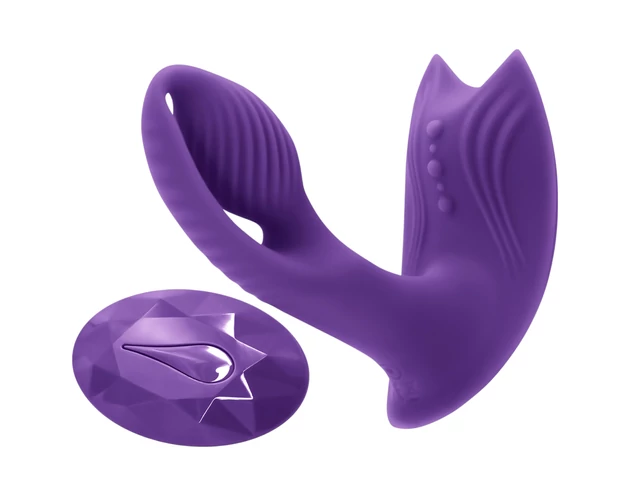 Inya Bump-N-Grind - rádiós, melegítő 2in1 csikló vibrátor (lila)