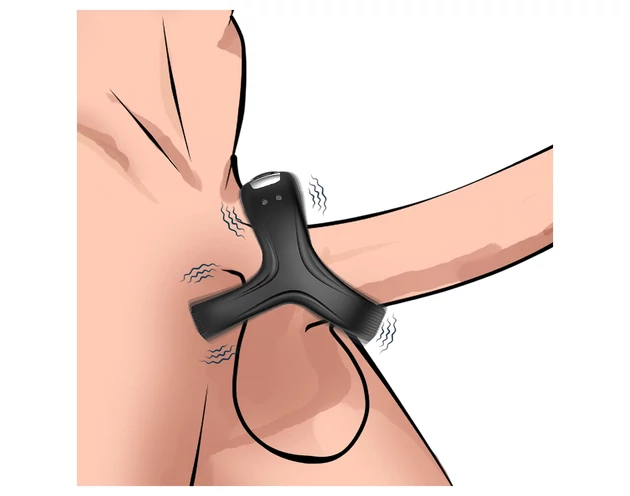 AlvUp - vibrációs pénisz- és heregyűrű (fekete)