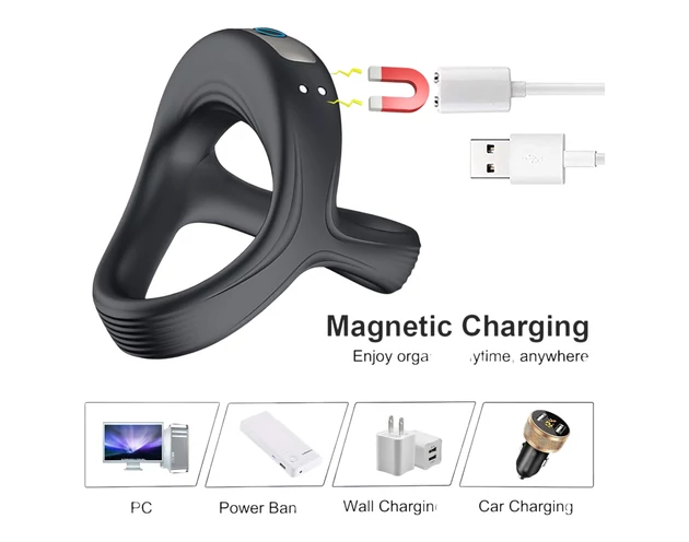 AlvUp - vibrációs pénisz- és heregyűrű (fekete)