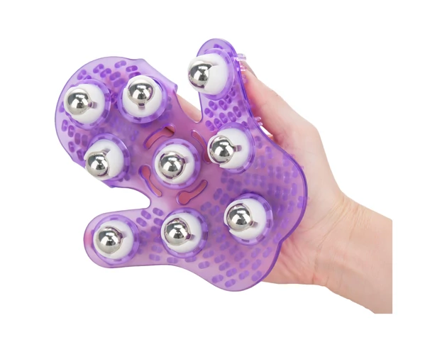 Roller Balls Massager - masszírozó kézfeltét (lila)