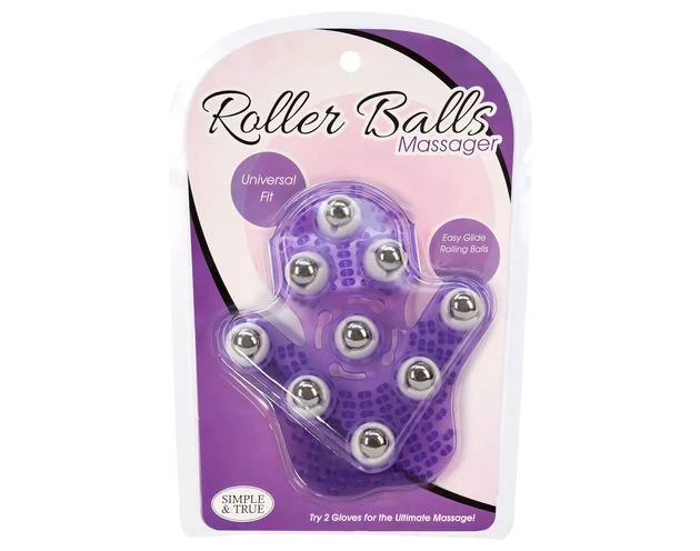 Roller Balls Massager - masszírozó kézfeltét (lila)