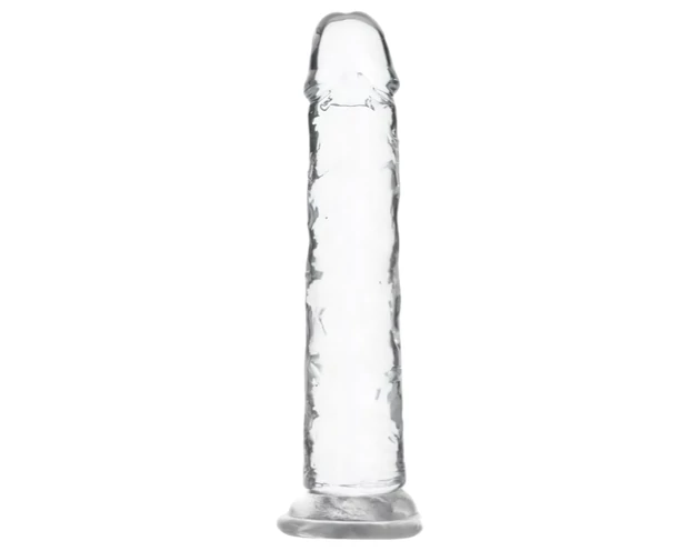 Addiction Crystal - tapadókorongos dildó (átlátszó) - 18cm