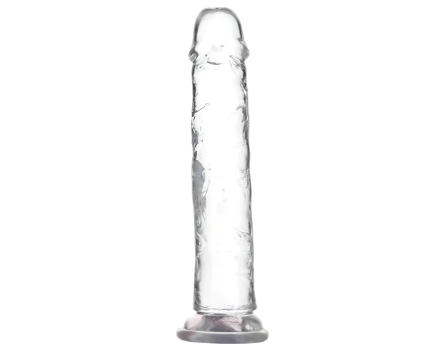 Addiction Crystal - tapadókorongos dildó (átlátszó) - 20cm