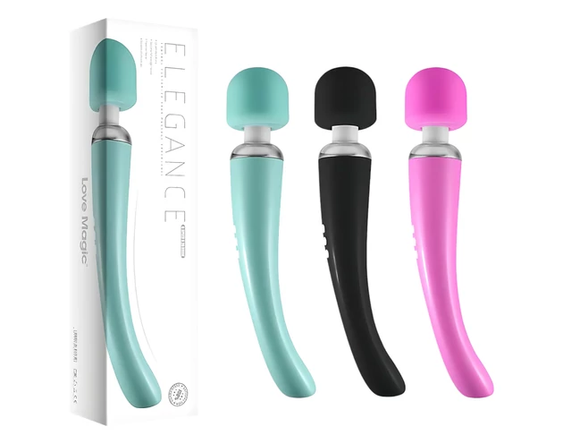Love Magic Elegance Wand - akkus, masszírozó vibrátor (fekete)