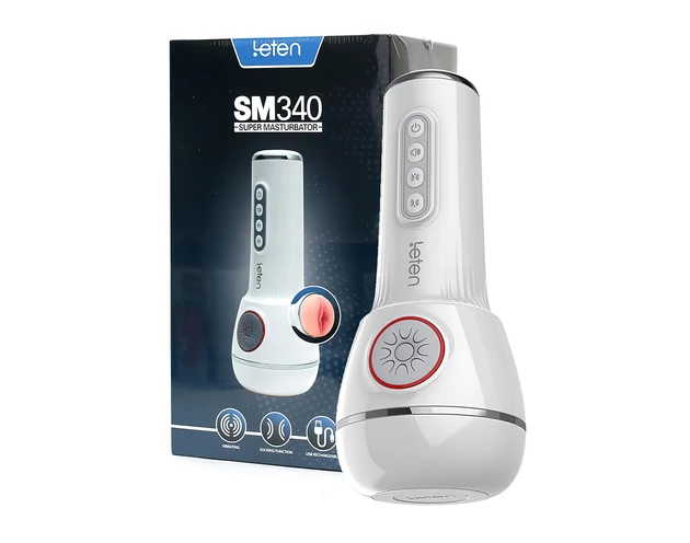 LETEN SM340 - akkus, vibráló, szívó, nyögő maszturbátor