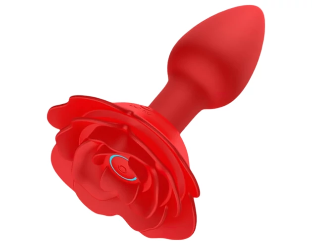 Rose Plug - akkus, rádiós anál vibrátor (piros)