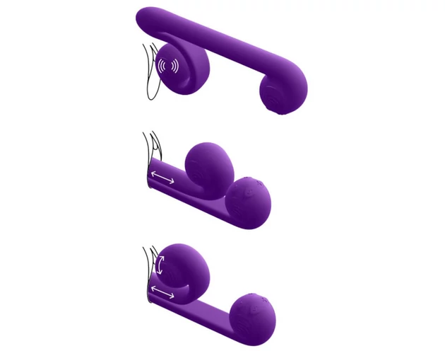 Snail Vibe Duo - akkus, 3in1 stimuláló vibrátor (lila)