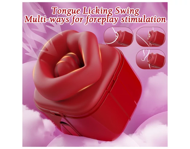 SEX HD Lovely Kiss - nyaló-szívó vibrátor (piros)