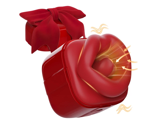 SEX HD Lovely Kiss - nyaló-szívó vibrátor (piros)