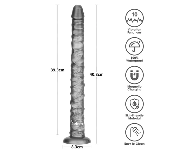 Lovetoy King Sized - extra nagy vibrátor - 40,5 cm (szürke)