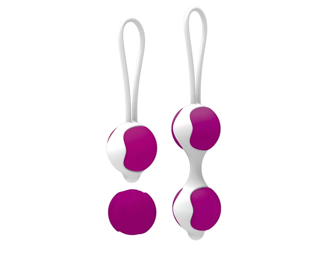 Pretty Love Orgasmic - variálható gésagolyó szett (fehér-lila)