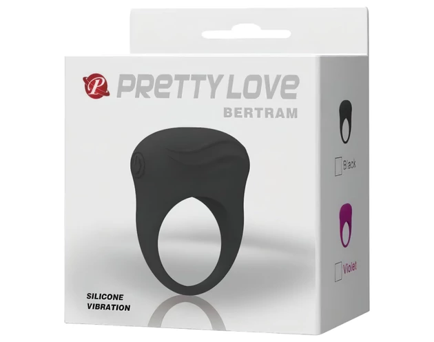 Pretty Love Bertram - vízálló, rezgő péniszgyűrű (fekete)