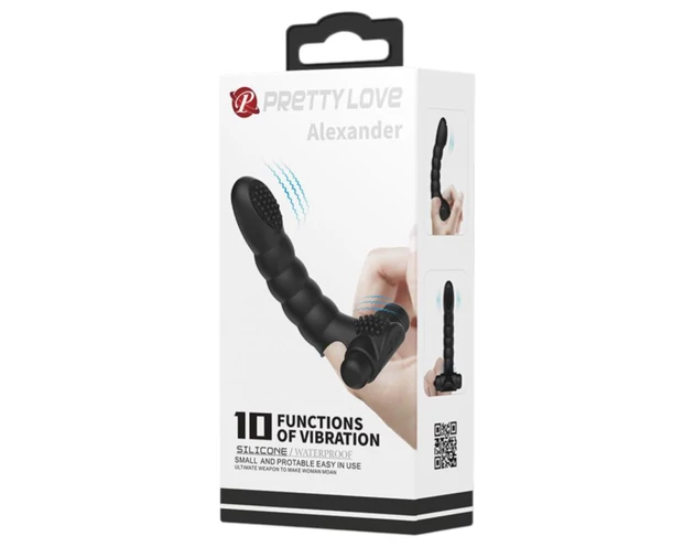 Pretty Love Alexander - stimuláló ujjvibrátor (fekete)