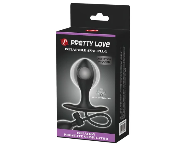 Pretty Love - felfújható anál tágító belső golyóval (fekete)