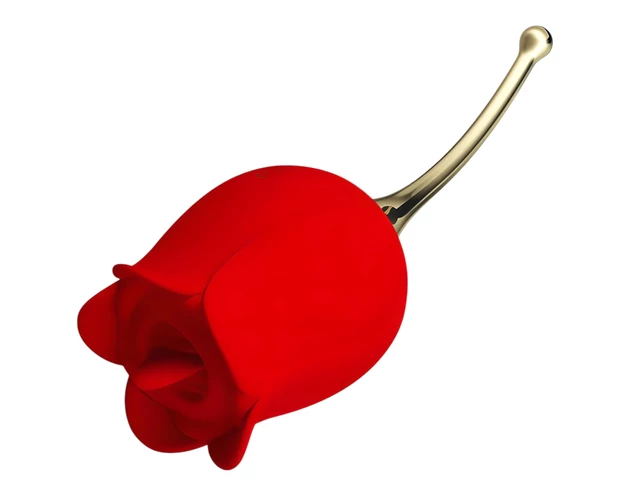 Pretty Love Rose Lover - nyelves 2in1 csiklóvibrátor (piros)