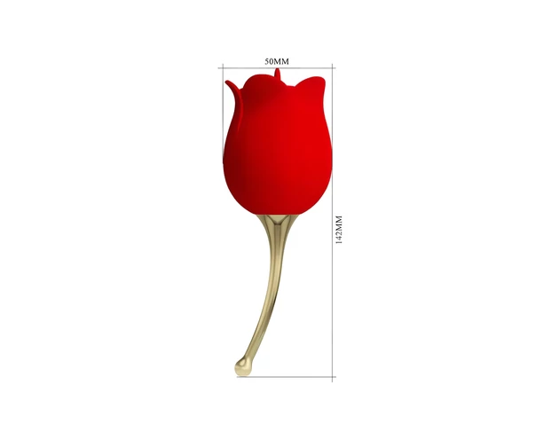 Pretty Love Rose Lover - nyelves 2in1 csiklóvibrátor (piros)