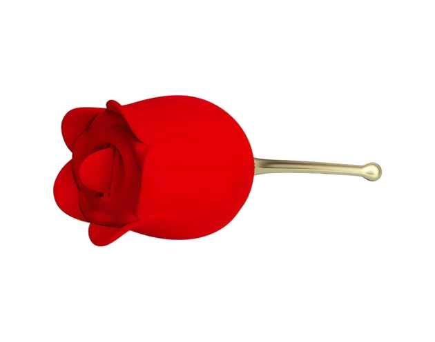 Pretty Love Rose Lover - nyelves 2in1 csikló vibrátor (piros)